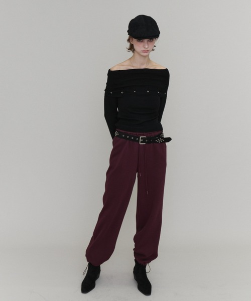 Rohwel(ローウェル)の「Off-Shoulder Eyelet Knit / オフショルダー アイレットニット(ニット/セーター・レディース・ライトグレー/チャコールグレー/ブラック・FREE)」の21枚目の写真