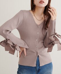 袖リボンマルチWAYニット