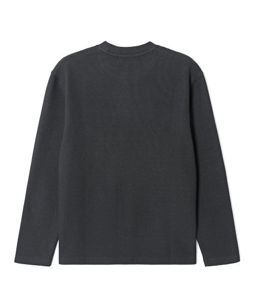 ADHOC(アドホック)の「メンズ 裏起毛 変形組織 ベーシック 長袖 Tシャツ (BLACK) (HCALT15)(Tシャツ/カットソー・メンズ・その他・100/95/105)」の2枚目の写真