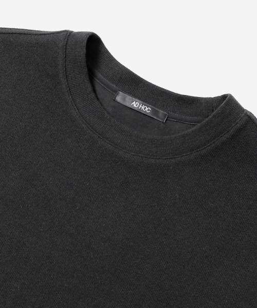 ADHOC(アドホック)の「メンズ 裏起毛 変形組織 ベーシック 長袖 Tシャツ (BLACK) (HCALT15)(Tシャツ/カットソー・メンズ・その他・100/95/105)」の3枚目の写真