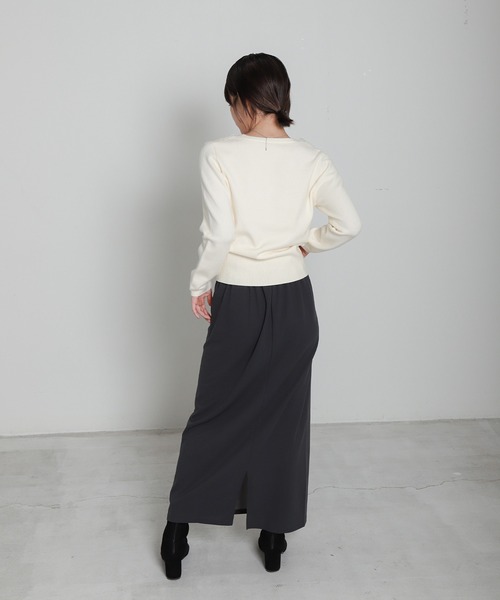 libelle more(リベル モア)の「モチーフレースVネックカーディガン(カーディガン/ボレロ・レディース・アイボリー/マスタード/ブラック・M)」の8枚目の写真