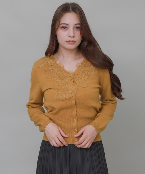 libelle more(リベル モア)の「モチーフレースVネックカーディガン(カーディガン/ボレロ・レディース・アイボリー/マスタード/ブラック・M)」の14枚目の写真