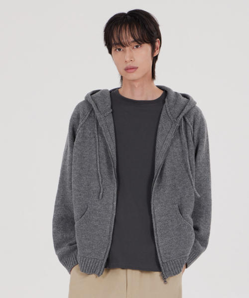 GLW（ジーエルダブリュ）の「[ユニセックス] 2WAY ニット フード ジップアップ グレー（パーカー・レディース・その他・SMALL/MEDIUM/LARGE/X-LARGE）」の2枚目の写真