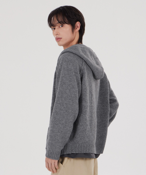 GLW（ジーエルダブリュ）の「[ユニセックス] 2WAY ニット フード ジップアップ グレー（パーカー・レディース・その他・SMALL/MEDIUM/LARGE/X-LARGE）」の3枚目の写真