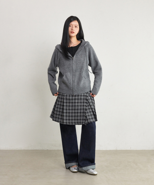 GLW（ジーエルダブリュ）の「[ユニセックス] 2WAY ニット フード ジップアップ グレー（パーカー・レディース・その他・SMALL/MEDIUM/LARGE/X-LARGE）」の5枚目の写真