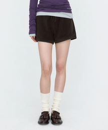 ボアジャケットバンディングショートパンツ ブラウン MDPT085BROWN