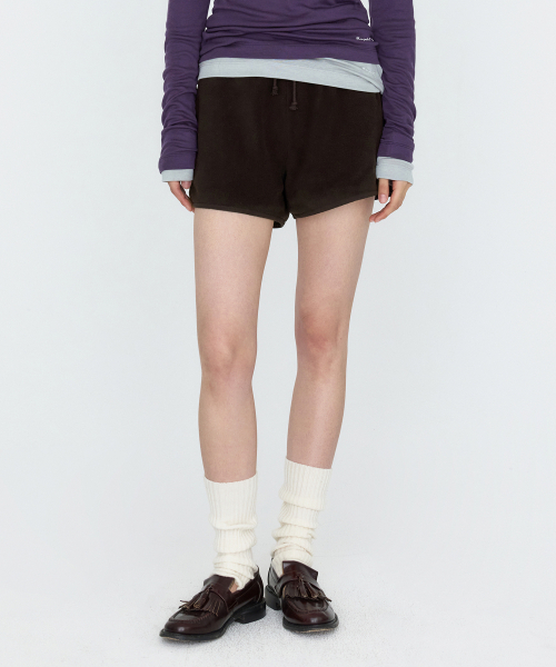 MONGDOL(モンドル)の「ボアジャケットバンディングショートパンツ ブラウン MDPT085BROWN(その他パンツ・レディース・その他・F)」の2枚目の写真