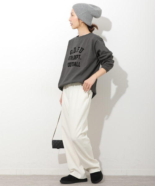 Goodwear(グッドウェア)の「別注【Goodwear/グッドウェア】プリントロングスリーブ(Tシャツ/カットソー・レディース・ホワイト/チャコールグレー/ボルドー・LARGE)」の12枚目の写真