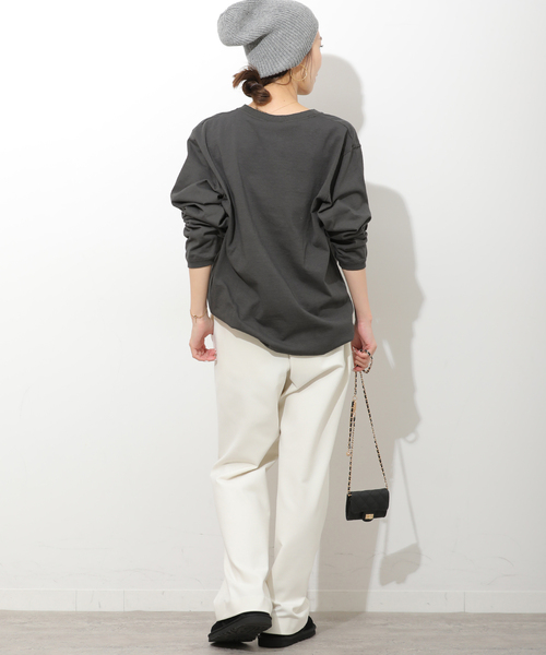 Goodwear(グッドウェア)の「別注【Goodwear/グッドウェア】プリントロングスリーブ(Tシャツ/カットソー・レディース・ホワイト/チャコールグレー/ボルドー・LARGE)」の4枚目の写真