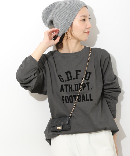 Goodwear(グッドウェア)の「別注【Goodwear/グッドウェア】プリントロングスリーブ(Tシャツ/カットソー・レディース・ホワイト/チャコールグレー/ボルドー・LARGE)」の5枚目の写真