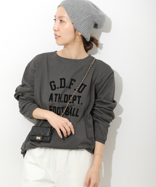 Goodwear(グッドウェア)の「別注【Goodwear/グッドウェア】プリントロングスリーブ(Tシャツ/カットソー・レディース・ホワイト/チャコールグレー/ボルドー・LARGE)」の6枚目の写真