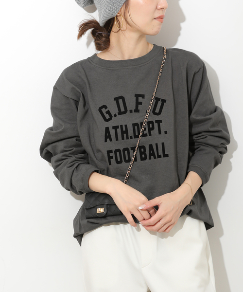 Goodwear(グッドウェア)の「別注【Goodwear/グッドウェア】プリントロングスリーブ(Tシャツ/カットソー・レディース・ホワイト/チャコールグレー/ボルドー・LARGE)」の7枚目の写真