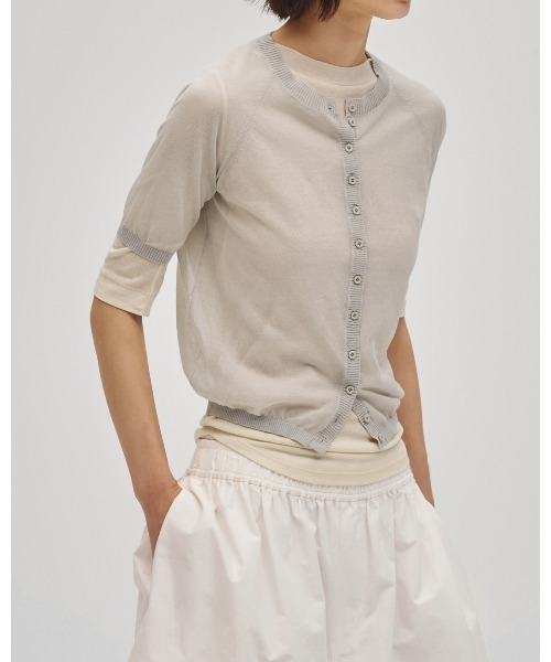 TODAYFUL(トゥデイフル)の「Sheer Knit Cardigan(カーディガン/ボレロ・レディース・ライトグレー/ブラック/アイボリー・FREE)」の18枚目の写真