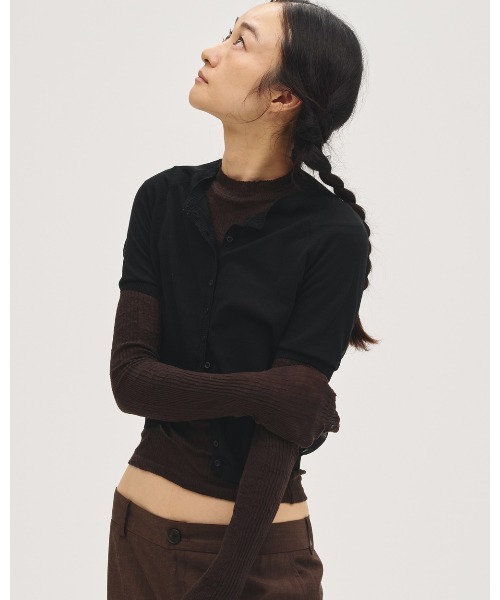 TODAYFUL(トゥデイフル)の「Sheer Knit Cardigan(カーディガン/ボレロ・レディース・ライトグレー/ブラック/アイボリー・FREE)」の15枚目の写真