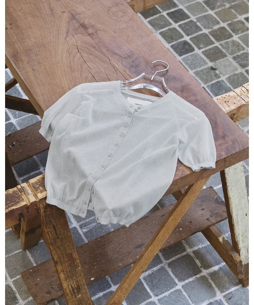 TODAYFUL(トゥデイフル)の「Sheer Knit Cardigan(カーディガン/ボレロ・レディース・ライトグレー/ブラック/アイボリー・FREE)」の8枚目の写真