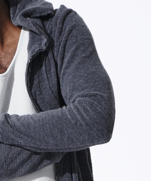 OURET（オーレット）の「SLUB MELANGE PILE ZIP PARKA（パーカー・メンズ・ネイビー/グレー系その他/グレー・3/1/2）」の8枚目の写真