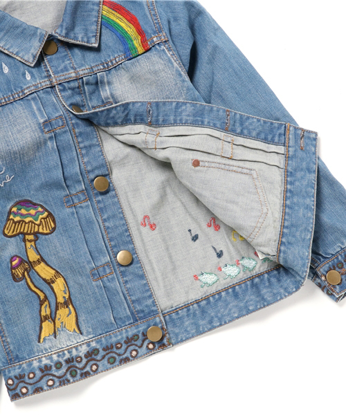 BOOFOOWOO(ブーフーウー)の「刺繍入Gジャン(デニムジャケット・キッズ・インディゴブルー・150/140)」の7枚目の写真