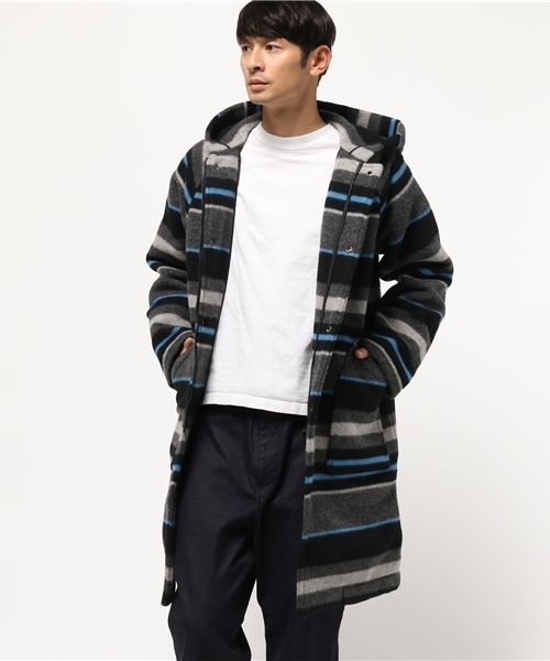 HYSTERIC GLAMOUR(ヒステリックグラマー)の「ジャカードボーダー フーデッドCO(ステンカラーコート・メンズ・グレー系その他/チャコールグレー・SMALL/MEDIUM/LARGE)」の12枚目の写真