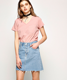 MOUSSY | Hanes POCKET TEE V NECK(Tシャツ/カットソー)