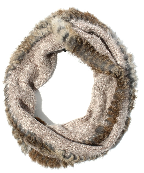 Nano Universe ナノユニバース の ラビットファー付スヌード マフラー Wear