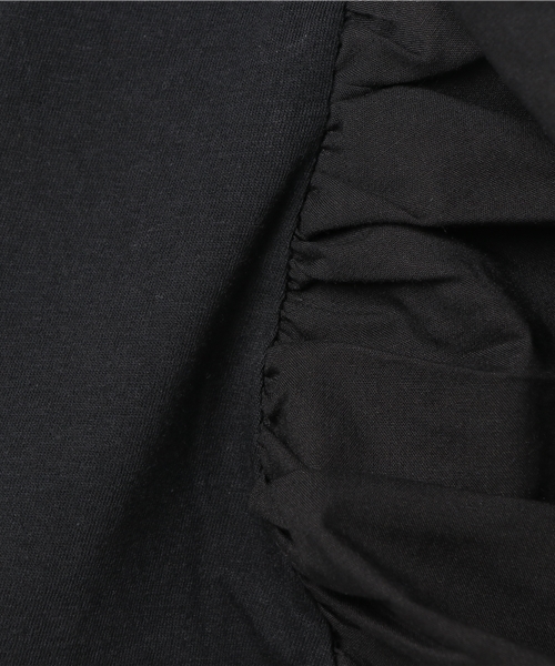 Re:EDIT（リエディ）の「[コットンが見せてくれた、ふたつの表情。]ボリュームスリーブ異素材トップストップス/シャツ・ブラウス[リエディ]（シャツ/ブラウス・レディース・ブラック/ホワイト/ピンク/イエロー・MEDIUM）」の10枚目の写真