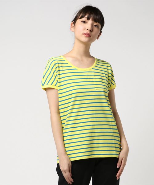 AIGLE（エーグル）の「マースリム ボーダー Tシャツ（Tシャツ/カットソー・レディース・ピンク/イエロー・SMALL/MEDIUM/LARGE）」の3枚目の写真