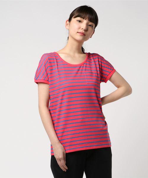 AIGLE（エーグル）の「マースリム ボーダー Tシャツ（Tシャツ/カットソー・レディース・ピンク/イエロー・SMALL/MEDIUM/LARGE）」の4枚目の写真
