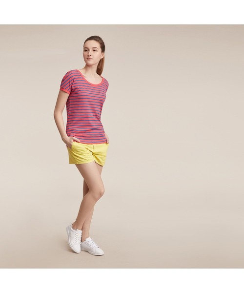 AIGLE（エーグル）の「マースリム ボーダー Tシャツ（Tシャツ/カットソー・レディース・ピンク/イエロー・SMALL/MEDIUM/LARGE）」の10枚目の写真