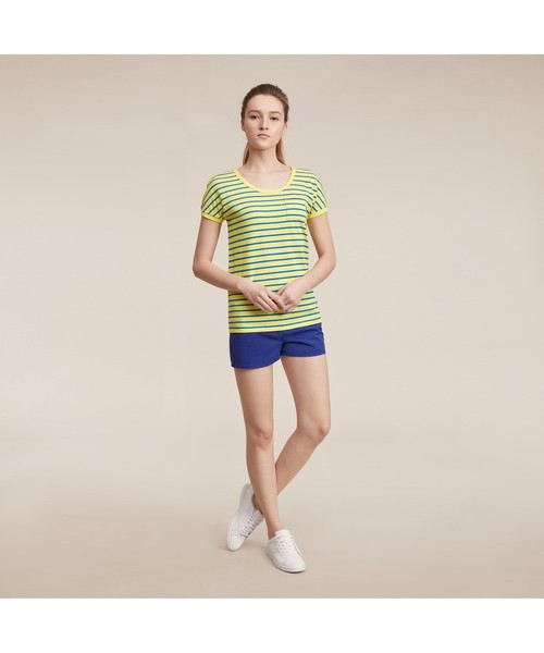 AIGLE（エーグル）の「マースリム ボーダー Tシャツ（Tシャツ/カットソー・レディース・ピンク/イエロー・SMALL/MEDIUM/LARGE）」の7枚目の写真