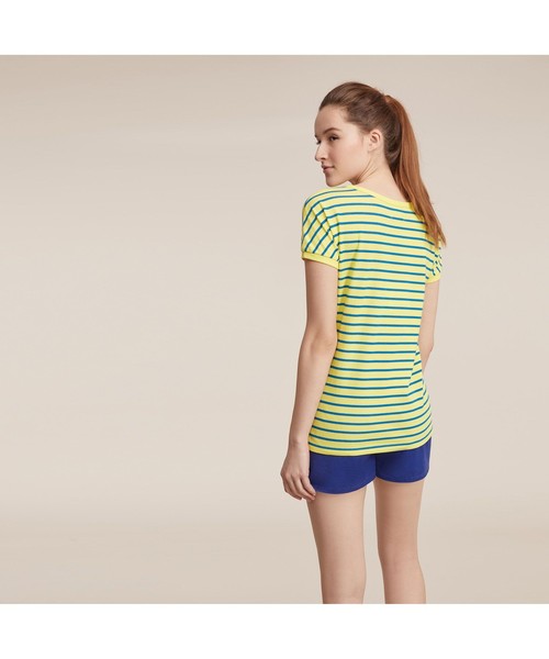 AIGLE（エーグル）の「マースリム ボーダー Tシャツ（Tシャツ/カットソー・レディース・ピンク/イエロー・SMALL/MEDIUM/LARGE）」の6枚目の写真