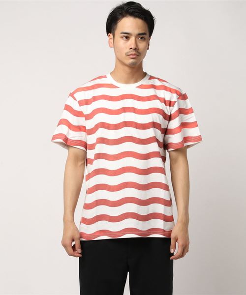 go slow caravan(ゴースローキャラバン)の「PALDIES/パルディーズ 変温WAVEボーダーTEE(Tシャツ/カットソー・メンズ・オレンジ/ブルー/グリーン・MEDIUM/LARGE/X-LARGE)」の3枚目の写真