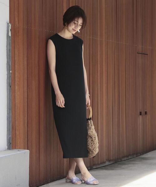 BEAUTY&YOUTH UNITED ARROWS（ビューティーアンドユースユナイテッドアローズ）の「BY∴ トタンテレコノースリーブワンピース -手洗い可能-（ワンピース・レディース・モカ/ワインレッド/ブラック・FREE）」の15枚目の写真