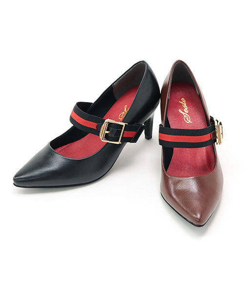 SESTO（セスト）の「モードとヴィンテージの気配を纏うバイカラーストラップのポインテッドトゥ7cmヒールパンプス（パンプス・レディース・ブラック/キャメル・22.5cm/23.5cm/24.5cm/25.5cm/23.0cm/24.0cm/22.0cm）」の13枚目の写真