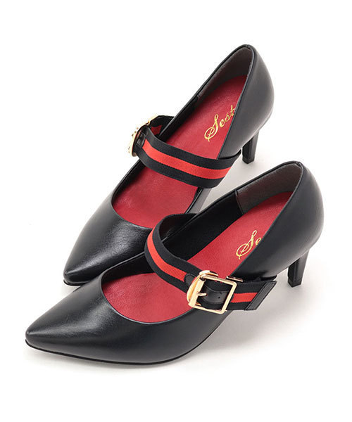 SESTO（セスト）の「モードとヴィンテージの気配を纏うバイカラーストラップのポインテッドトゥ7cmヒールパンプス（パンプス・レディース・ブラック/キャメル・22.5cm/23.5cm/24.5cm/25.5cm/23.0cm/24.0cm/22.0cm）」の14枚目の写真