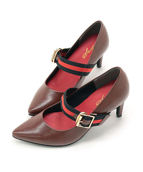 SESTO（セスト）の「モードとヴィンテージの気配を纏うバイカラーストラップのポインテッドトゥ7cmヒールパンプス（パンプス・レディース・ブラック/キャメル・22.5cm/23.5cm/24.5cm/25.5cm/23.0cm/24.0cm/22.0cm）」の15枚目の写真