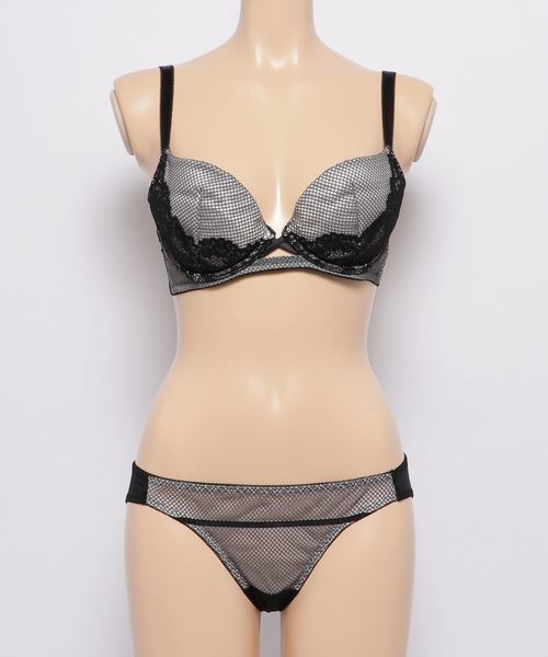 Absorle（アブソール）の「クロスネットトール ブラ&ショーツセット（ブラ&ショーツ・レディース・ブラック/オフホワイト/パープル・B65/B70/C70/D70/B75/C65/F65/F70/F75/C75/D65/D75/E65/E70/E75）」の6枚目の写真