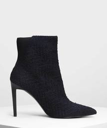 ポインテッドスティレット カーフブーツ / Pointed Stiletto Calf Boots