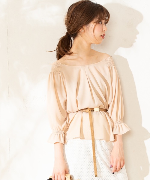 natural couture（ナチュラルクチュール）の「プチプラキャンディスリーブブラウス（シャツ/ブラウス・レディース・オフホワイト/ブラック/ベージュ/ベージュ系その他/ブルー系その他・FREE）」の3枚目の写真