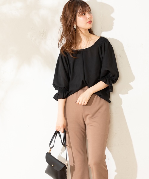 natural couture（ナチュラルクチュール）の「プチプラキャンディスリーブブラウス（シャツ/ブラウス・レディース・オフホワイト/ブラック/ベージュ/ベージュ系その他/ブルー系その他・FREE）」の13枚目の写真