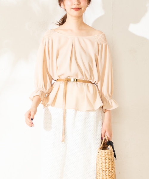 natural couture（ナチュラルクチュール）の「プチプラキャンディスリーブブラウス（シャツ/ブラウス・レディース・オフホワイト/ブラック/ベージュ/ベージュ系その他/ブルー系その他・FREE）」の16枚目の写真