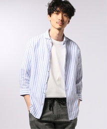 EDIFICE | リネン パターン 7分袖 カッタウェイカラー シャツ(シャツ/ブラウス)