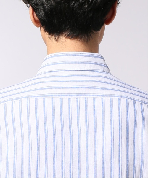 EDIFICE（エディフィス）の「リネン パターン 7分袖 カッタウェイカラー シャツ（シャツ/ブラウス・メンズ・ネイビー/ブラック/ホワイト・LARGE/X-LARGE/SMALL/MEDIUM）」の16枚目の写真