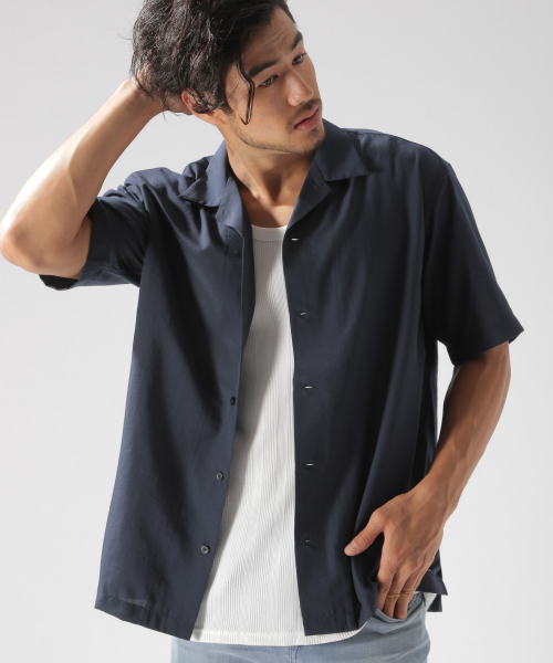 BAYFLOW（ベイフロー）の「ヨウリュウS/Sシャツ（シャツ/ブラウス・メンズ・ブラック/ダークブラウン/ネイビー・MEDIUM/LARGE）」の3枚目の写真