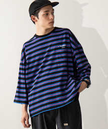 WEGO | WEGO/レトロボーダー5分袖Tシャツ(Tシャツ/カットソー)