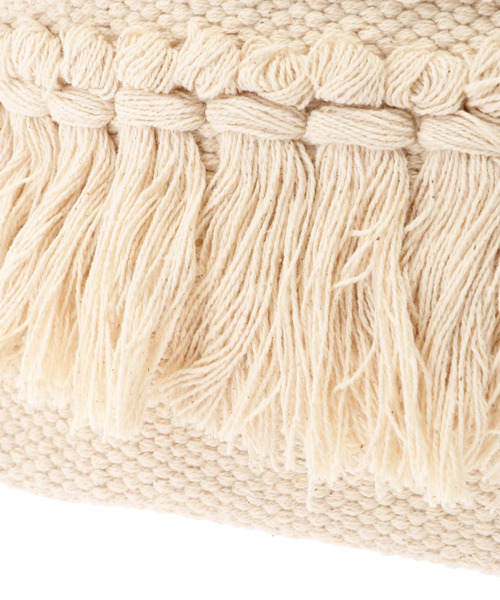 ALEXIA STAM(アリシアスタン)の「Fringe Tassel Woven Tote Bag/フリンジタッセルトートバッグ(ハンドバッグ・レディース・アイボリー/ピンク・FREE)」の9枚目の写真