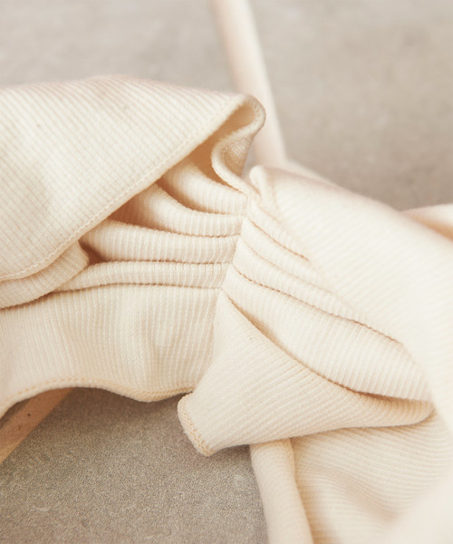 classicalelf（クラシカルエルフ）の「BIGリボンリブヘアターバン（ヘアバンド・レディース・チャコールグレー/ブラック/アイボリー・ONE SIZE）」の9枚目の写真