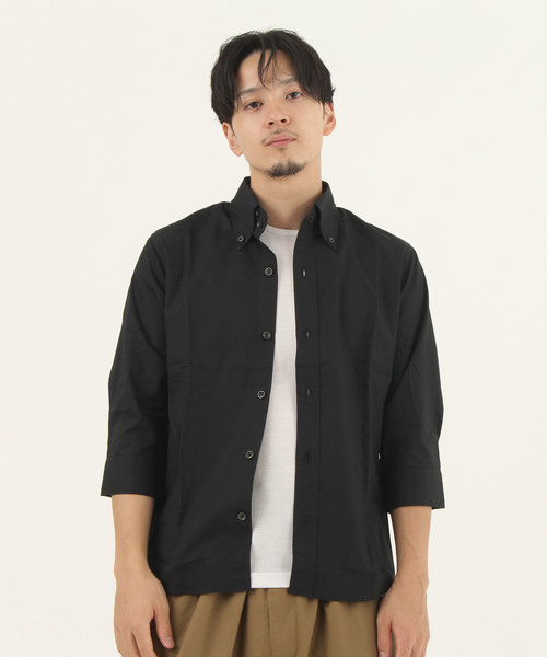 Burner(バーナー)の「【garsonwave】日本製ブロードデュエボタンダウン7分袖シャツ(シャツ/ブラウス・メンズ・ブラック/ネイビー/レッド/シルバー/ラベンダー/ブルー系その他/ピンク系その他/ロイヤルブルー/ワイン/ホワイト・LL/L/M)」の1枚目の写真