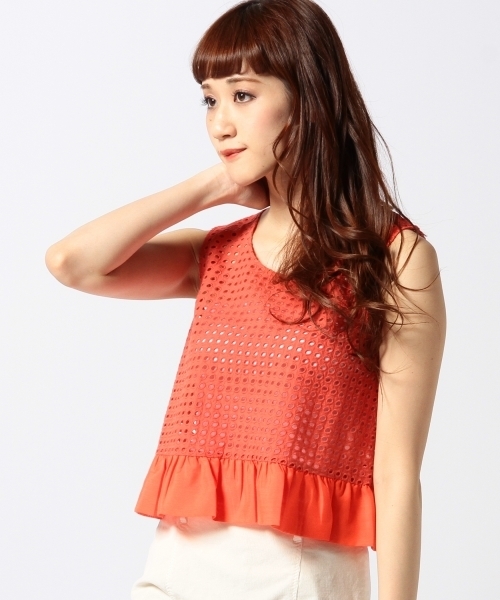 Another Edition（アナザーエディション）の「AE アイレットLACE PPLM NSL（シャツ/ブラウス・レディース・オフホワイト/レッド/ネイビー・フリー）」の13枚目の写真