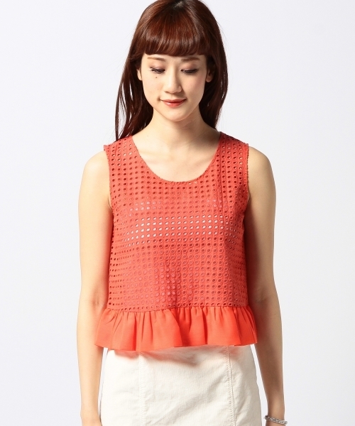 Another Edition（アナザーエディション）の「AE アイレットLACE PPLM NSL（シャツ/ブラウス・レディース・オフホワイト/レッド/ネイビー・フリー）」の6枚目の写真