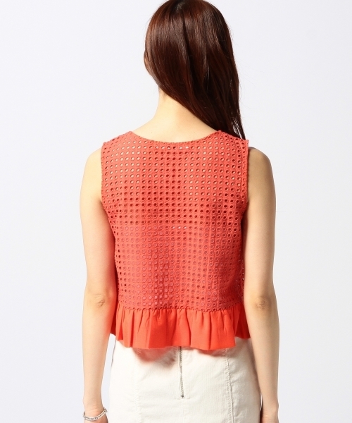 Another Edition（アナザーエディション）の「AE アイレットLACE PPLM NSL（シャツ/ブラウス・レディース・オフホワイト/レッド/ネイビー・フリー）」の4枚目の写真